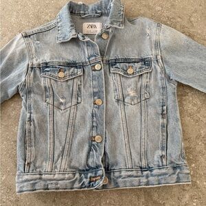 Zara Kids Light Blue Denim Distressed Jacket